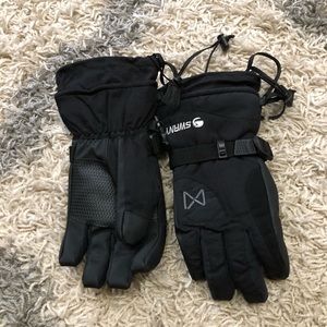 Women’s Swany Bi-Plex Like New Black Ski Winter Gloves Sz M